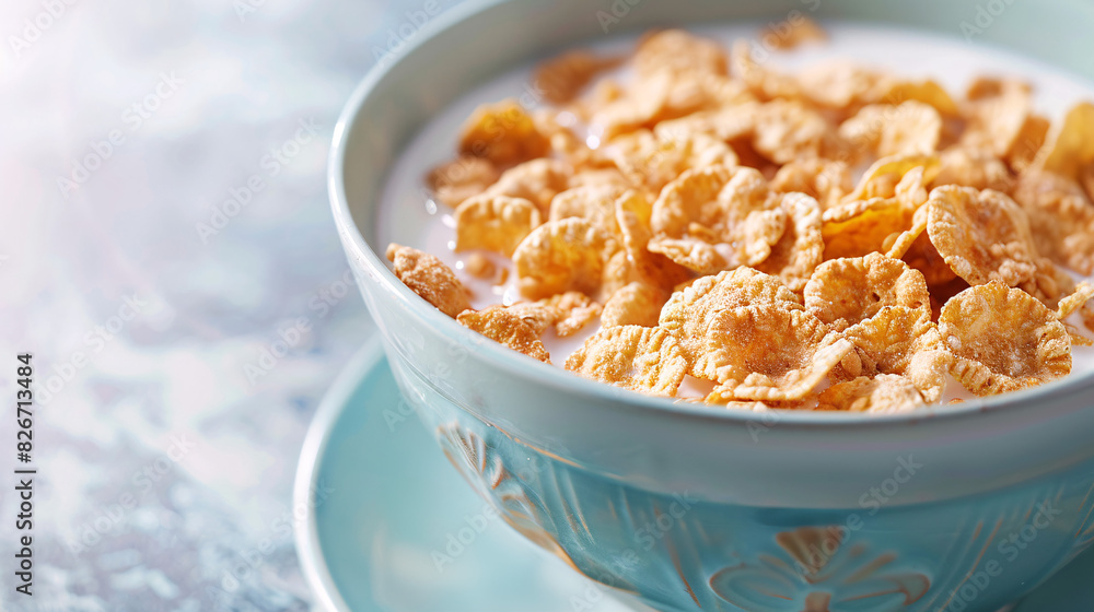 Crunchy cereal and milk. Start your day with a smile and a bowl of delicious cereal and milk. Perfect for breakfast or a quick snack. Crunchy cereal and milk. Start your day with a smile and a bowl of delicious cereal and milk. Perfect for breakfast or a quick snack.