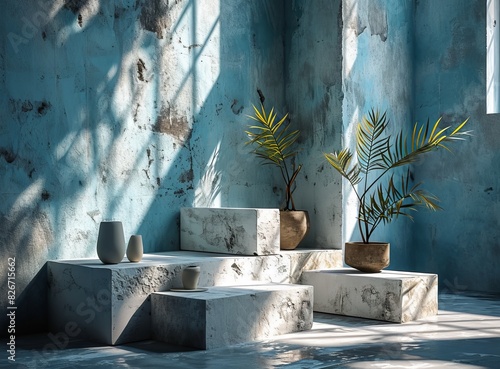 Abstract interior with stai...