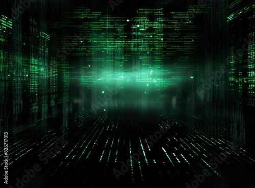 Abstract green matrix backg...