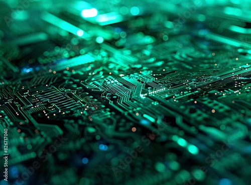 Abstract green matrix backg...