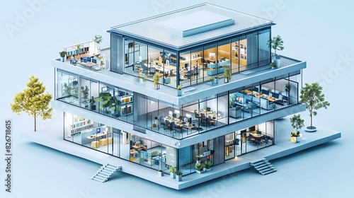 digital twin of an office building where remote employees can navigate and interact virtually