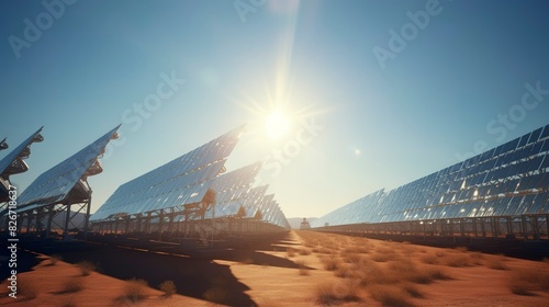 A photo of a concentrated solar power plant. photo