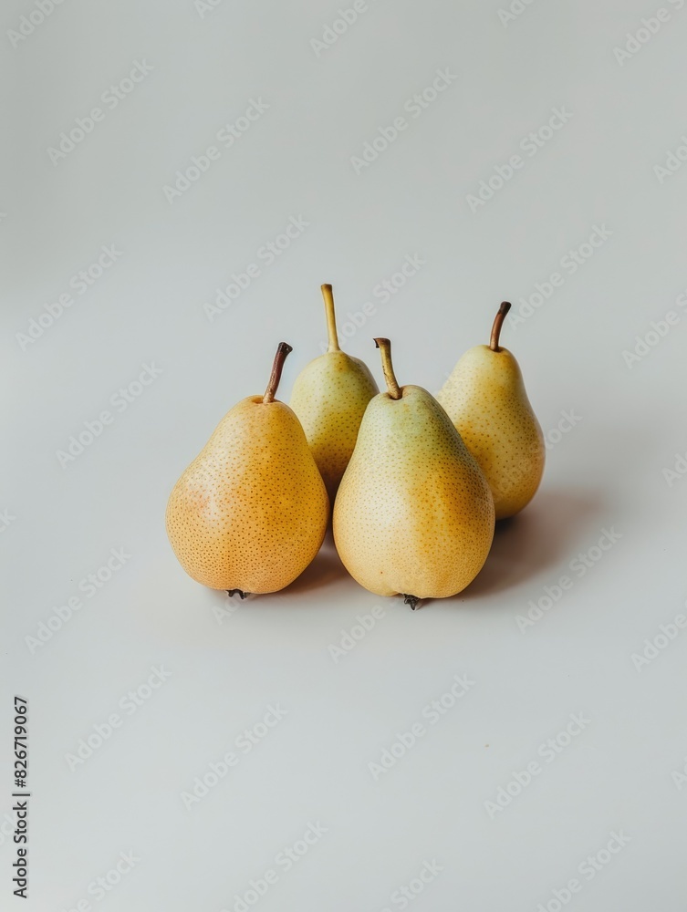 Pears on minimalist grey background. Aesthetic pears fruits. Pears on minimalist grey background. Aesthetic pears fruits.