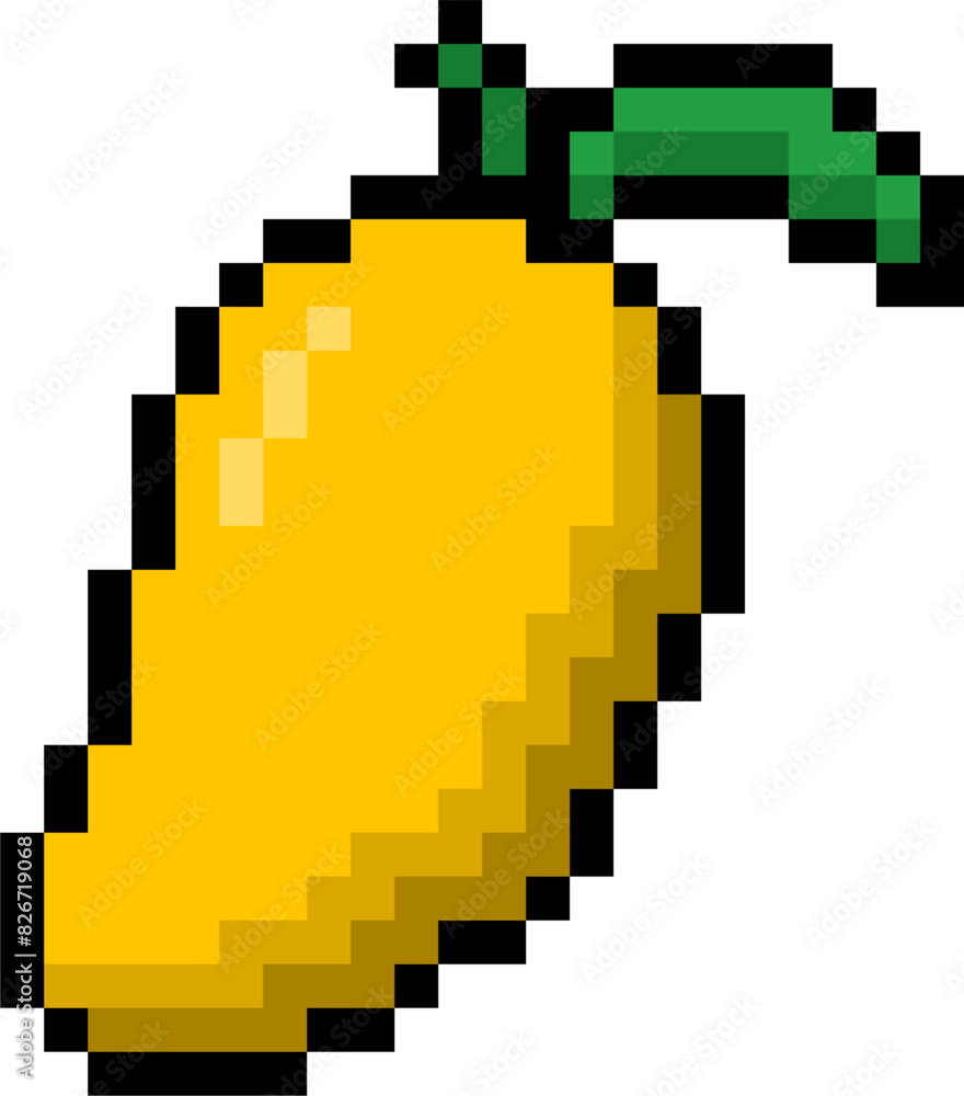 pixel style mango fruit vector pixel style mango fruit vector