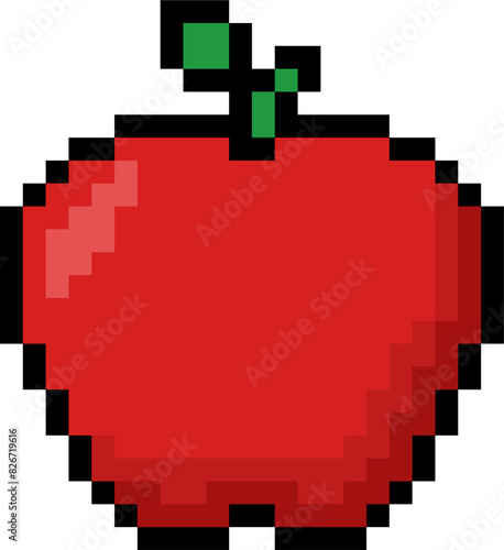 pixel style apple fruit vector