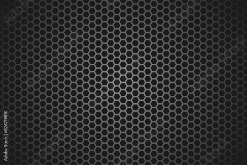 vector black background of hexagonal perforated iron netting