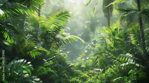 Natural beauty of a pristine rainforest with dense canopy