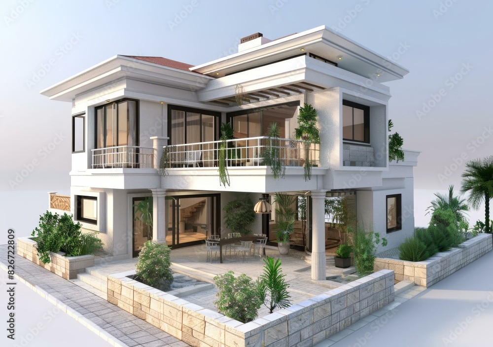 Fototapeta premium Modern minimalist villa