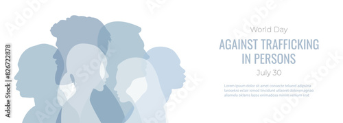 World Anti-Trafficking Day banner.Vector illustration.
