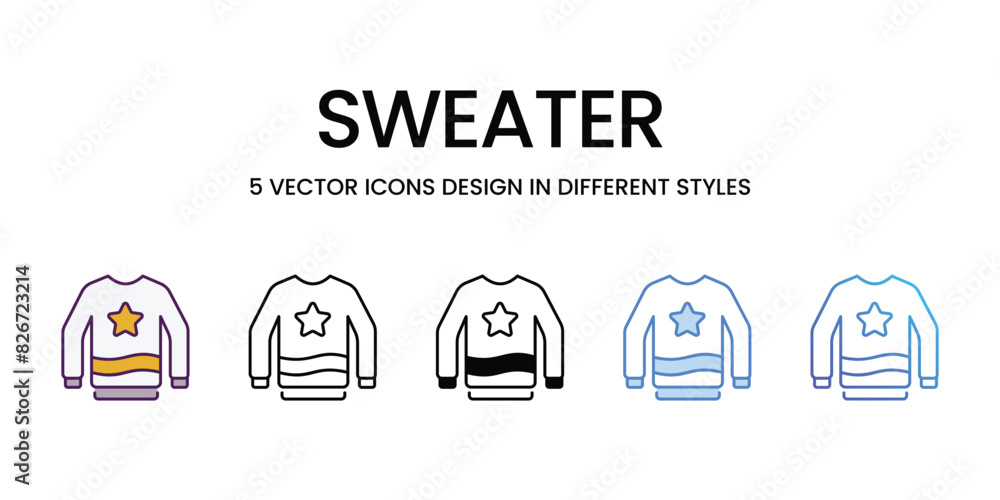 Sweater vector icons set stock illustration Sweater vector icons set stock illustration