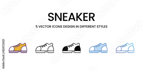 Sneaker vector icons set stock illustration