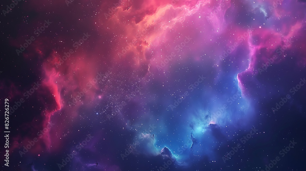 Interstellar space, colorful nebula with stars Interstellar space, colorful nebula with stars