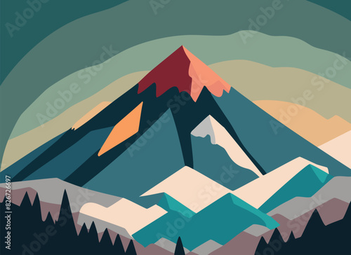 Paisaje invernal con montañas