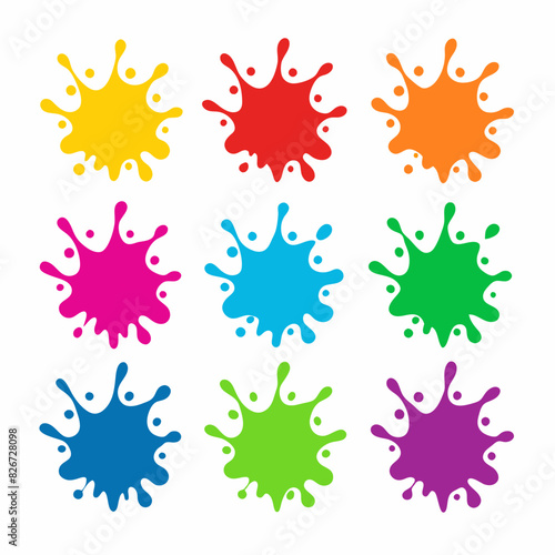 colorful splashes set