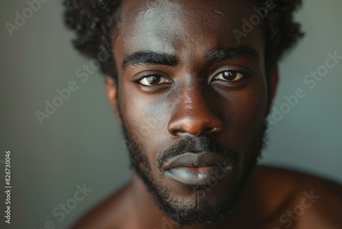 Closeup portrait of a thoughtful young man with a captivating gaze
