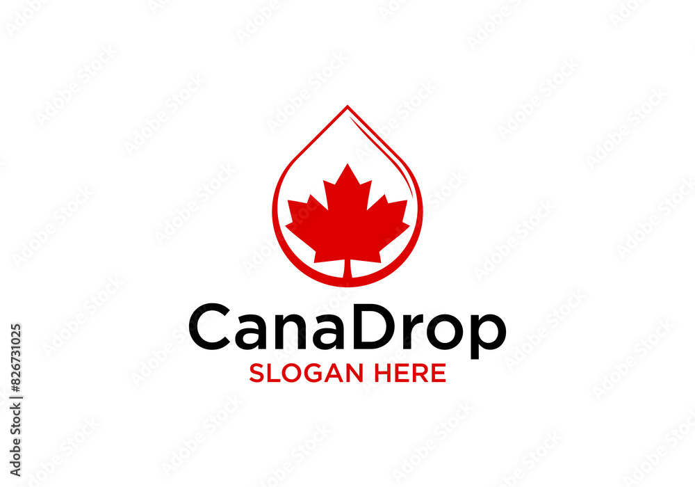 Canada drop shape concept logo design. Canada drop shape concept logo design.