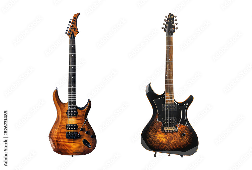 Fototapeta premium Electric guitar isolated on transparent background.