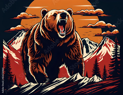 Beautiful Grizzly Bear design. Grizzly Bear #01