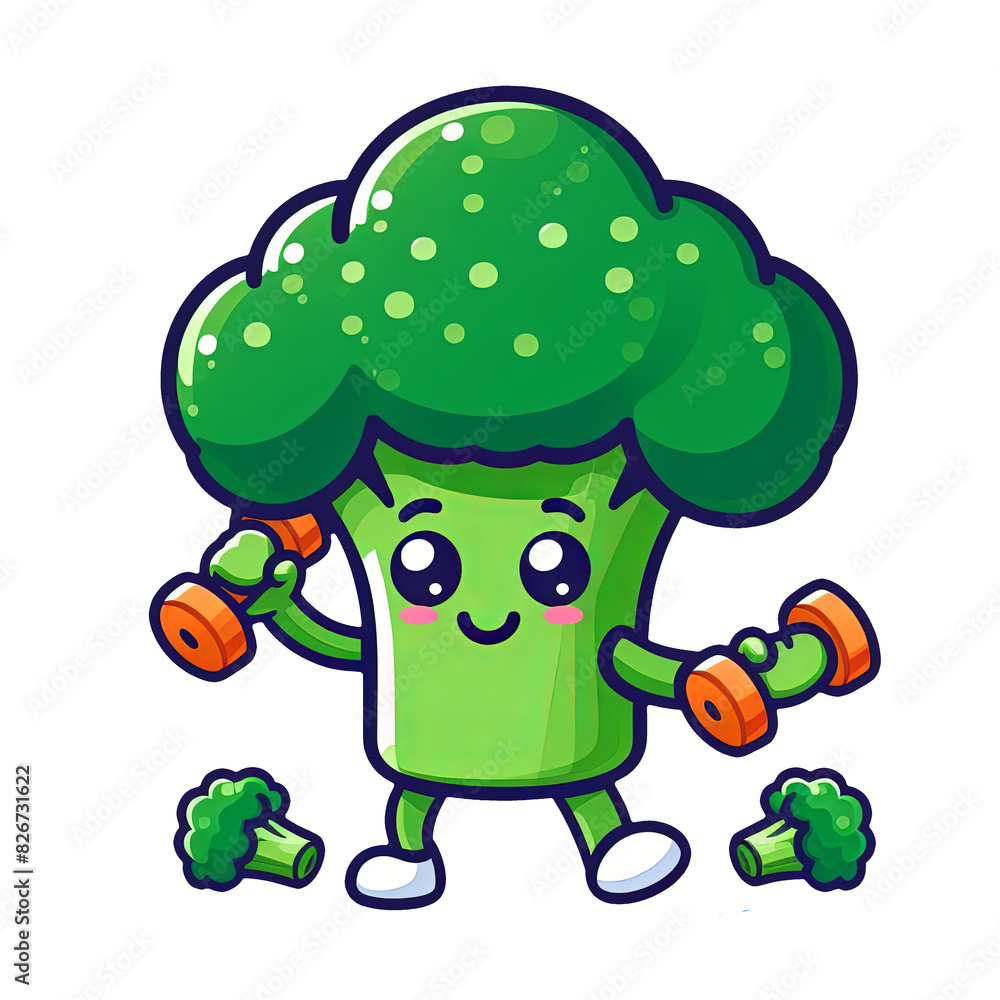 cute broccoli mascot cartoon vector icon illustration food holiday icon isolated flat Generative AI cute broccoli mascot cartoon vector icon illustration food holiday icon isolated flat Generative AI