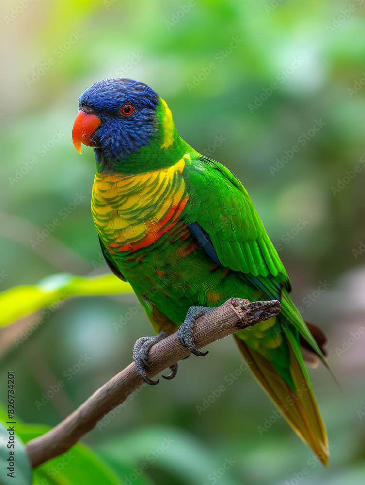 Süße neue Zucht von Papagei in Grün