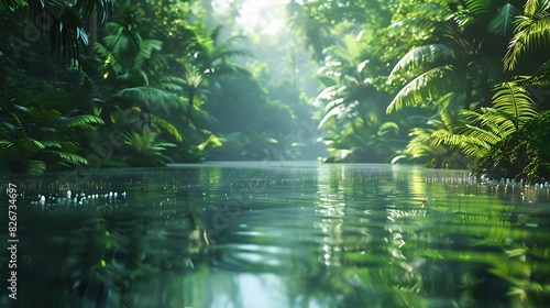 Natural beauty of a hidden lagoon in the rainforest