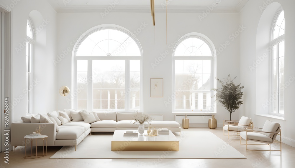 white and gold theme interior modern minimalism photo realism white and gold theme interior modern minimalism photo realism