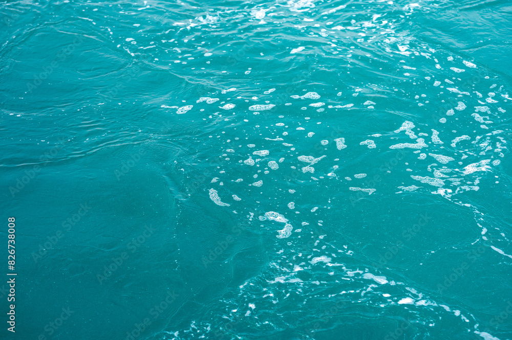 Blue turquoise sea water background. Aerial view