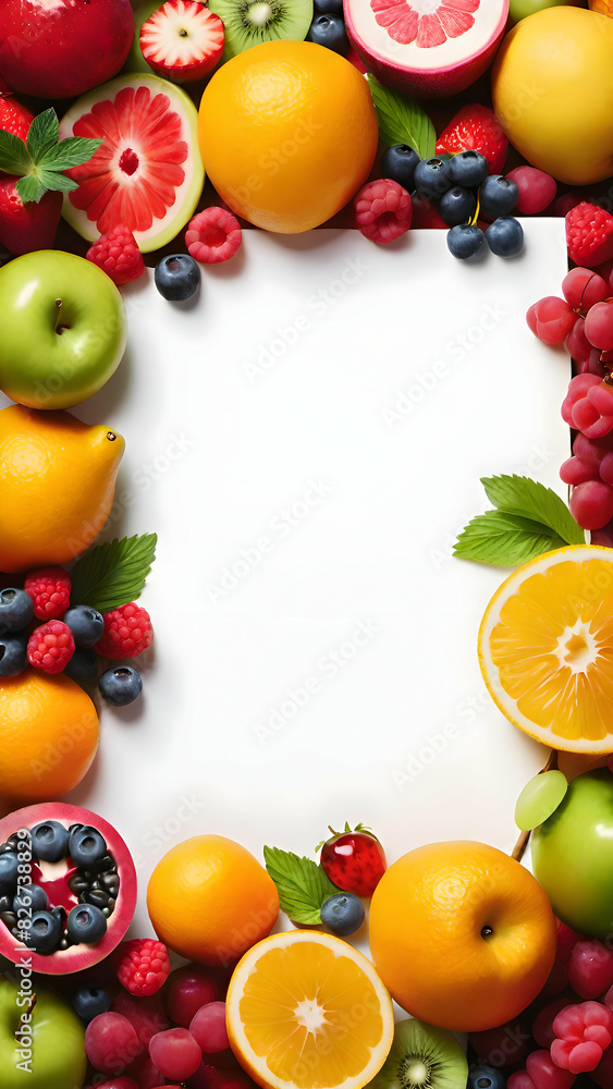 Fruits frame and blank for placing products Fruits frame and blank for placing products