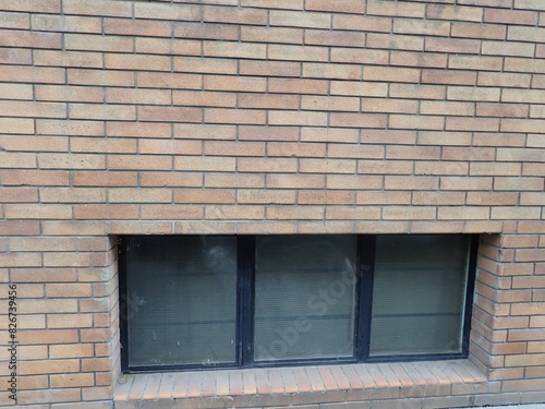 brick wall with a window