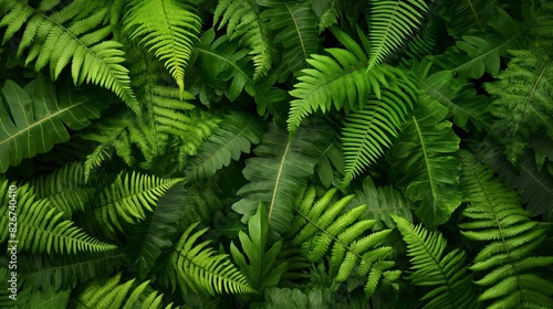 Close up View of Exotic Fern Foliage Displaying Detailed Patterns and Vibrant Green Shades
