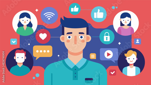 Behind the perfectly curated social media profiles lies a world of insecurities and pressure for these digital natives.. Vector illustration