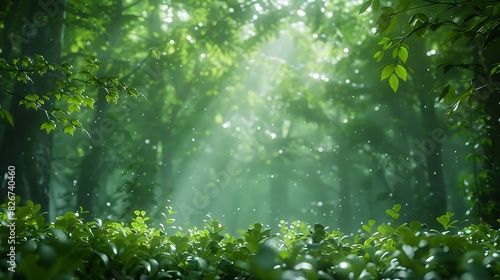 Natural beauty of a forest with a canopy of green leaves