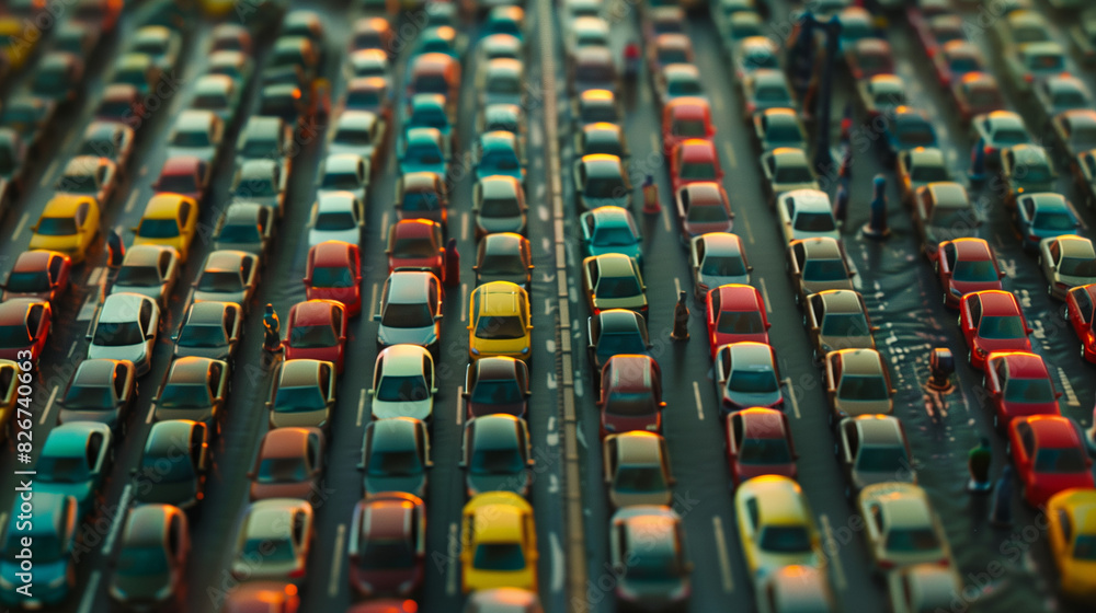 Obraz premium Gridlocked Traffic Jam