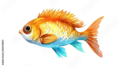poisson d'avril. Illustration of a funny fish on a white background isolate. Concept under card and text. April Fools' Day Generative AI