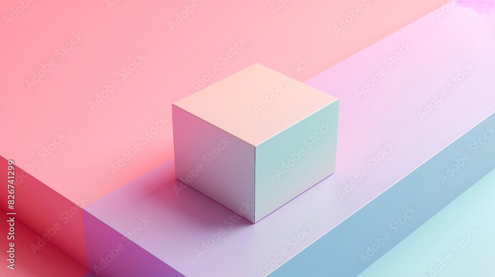 Sleek Packaging Box Mockup on Soft Gradient Pastel Backdrop Sleek Packaging Box Mockup on Soft Gradient Pastel Backdrop