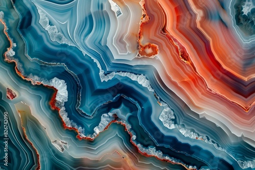 Highresolution image showcasing the intricate patterns of a colorful agate slice photo
