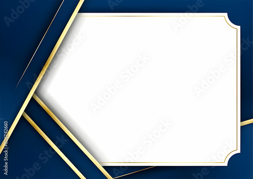 blue certificate background with gold frame
