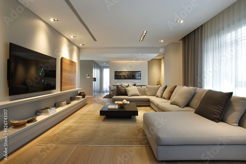 The interior of the house with a minimalist and modern design