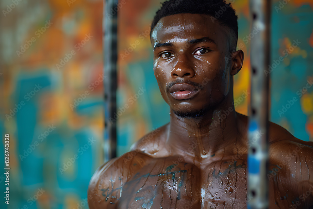 Fitness Model in Front of a Bright Canvas Fitness Model in Front of a Bright Canvas