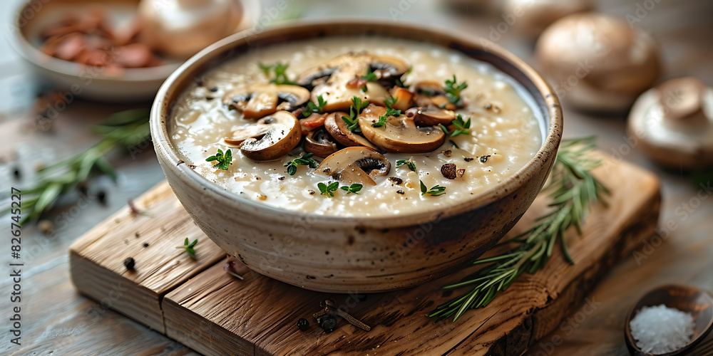 Woodland Mushroom Soup Preparation in Morning Sun Woodland Mushroom Soup Preparation in Morning Sun