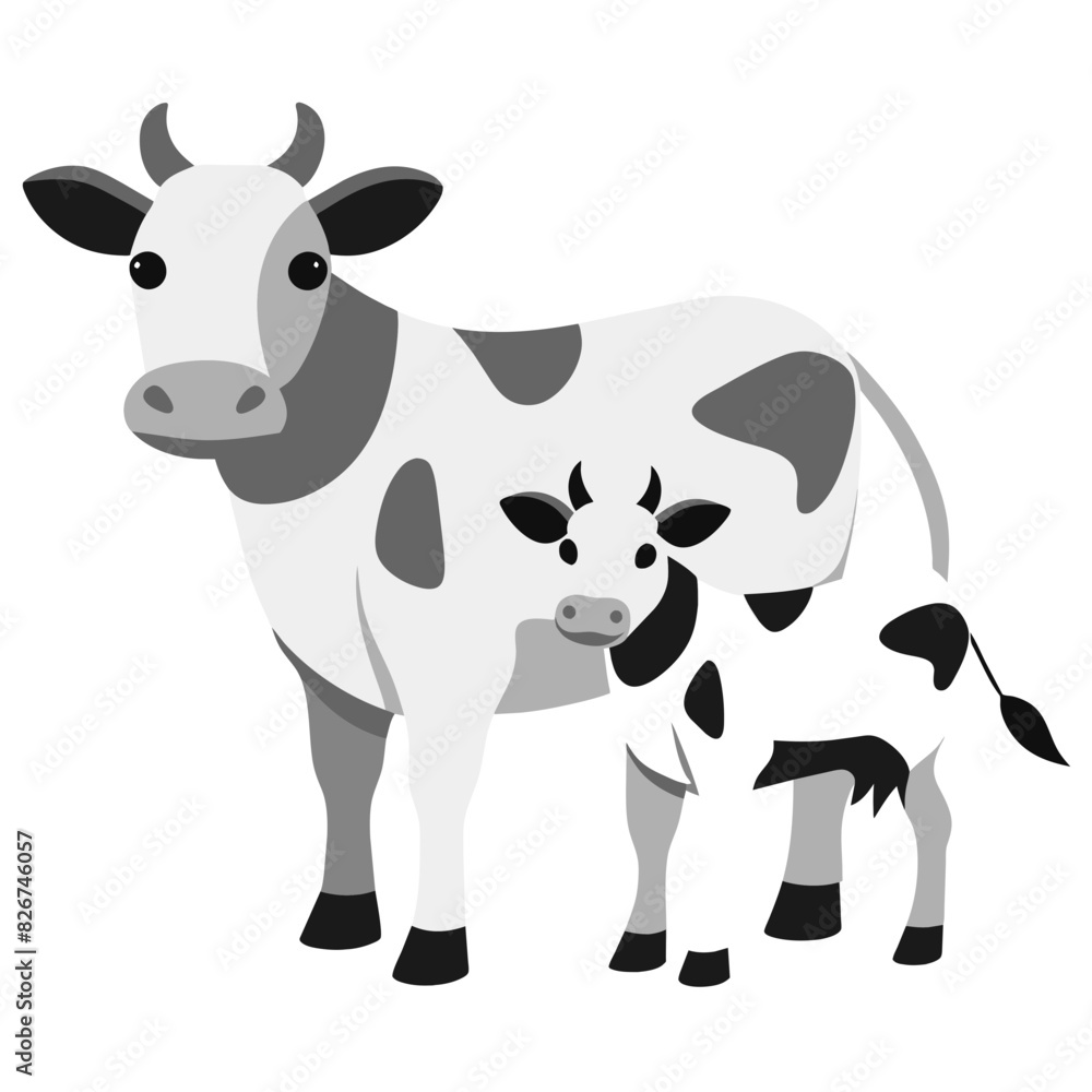 Fototapeta premium Mature female cattle are called cows and mature male cattle are bulls. Young female cattle are called heifers, young male cattle are oxen or bullocks, and ... ‎Cattle in religion and mythology · ‎Dair