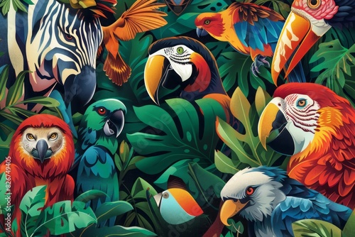 A colorful poster of endangered species from around the world, highlighting the need for wildlife conservation photo