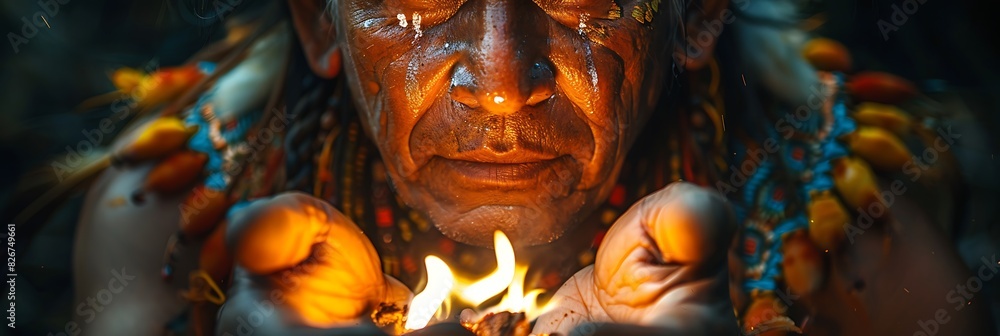 tribal elder teaching the art of firemaking to the younger generation captured with candid photography to convey authenticity