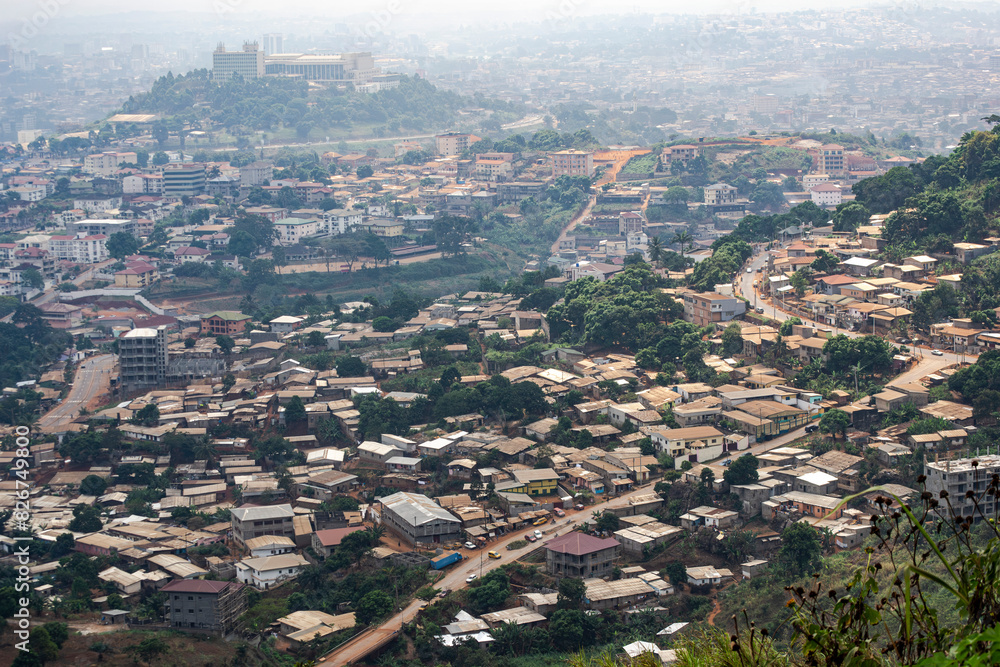 Fototapeta premium aerial view of the Golf district in Yaoundé, Cameroon