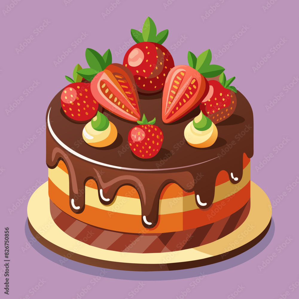 bake-a-delicious-chocolate-cake--decorate-vector illustration-with background 