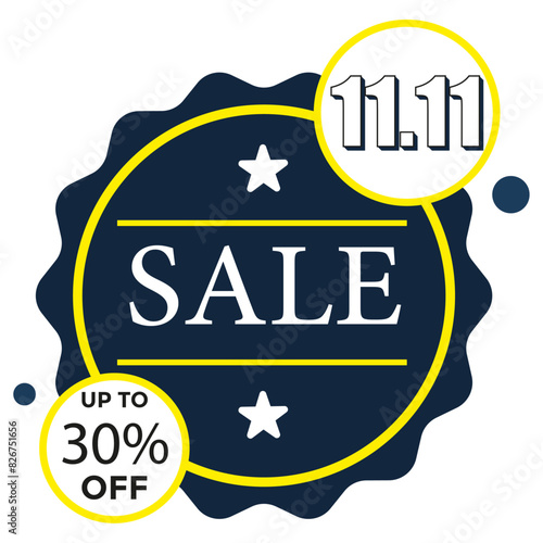 11.11 november big sale 30% of icon or vector