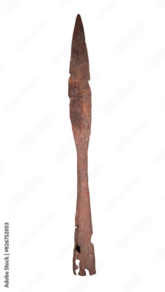 the old rusty spear on white the old rusty spear on white