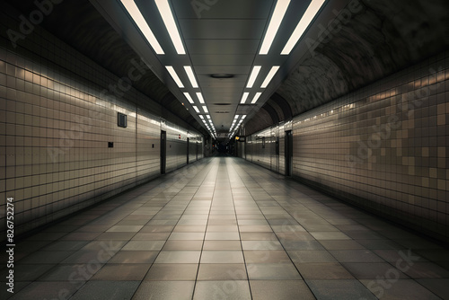 Subway tunnel entrance corridor with no people in it © castorStock