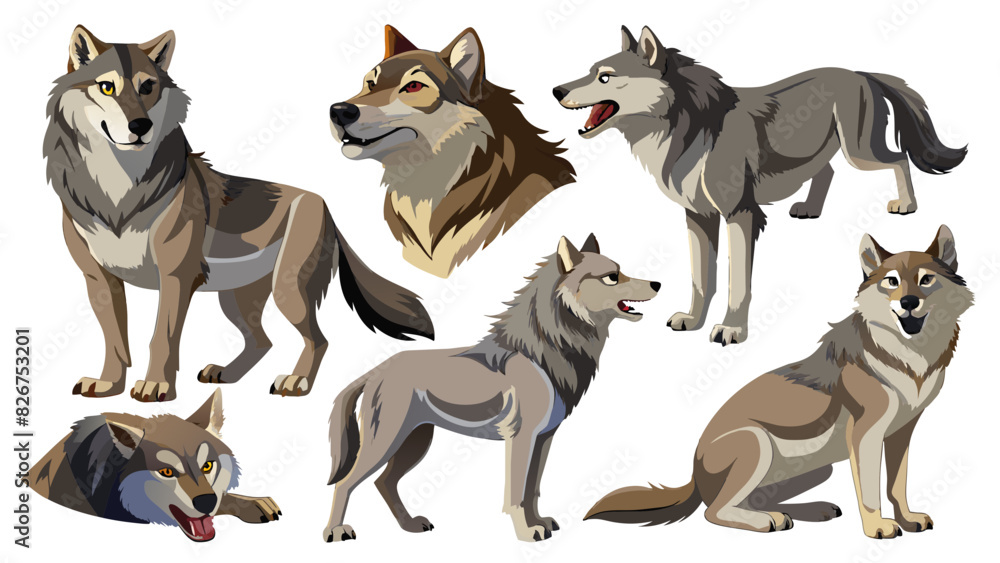 Wolf Vector Set, In Different Poses Like Sitting And Standing, Collection Of Wolf , Animal Vector
Wolf Vector Set, In Different Poses Like Sitting And Standing, Collection Of Wolf , Animal Vector
