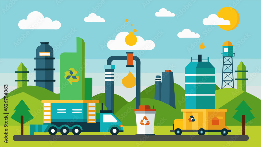 As a pioneer in waste oil recycling the facility continues to push the boundaries of what is possible striving to find new and innovative ways to. Vector illustration
